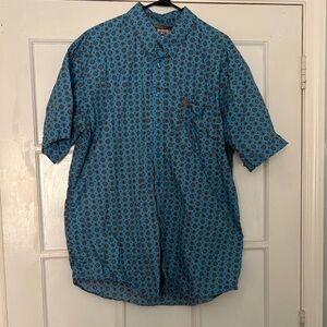 Cinch Men's Blue Geometric Button Down Shirt